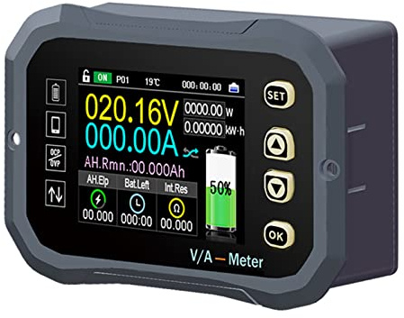 Jadeshay KG-F Batteriemonitor Drahtlose Bluetooth Batterie Coulomb Meter Amperemeter Mobile Steuerung(D35*60)