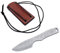 BPS Knives Techno Bee - Edelstahl Halsmesser - Skelett Feststehendes Messer mit Echtem Lederetui - Feststehendes Camping Outdoor Messer