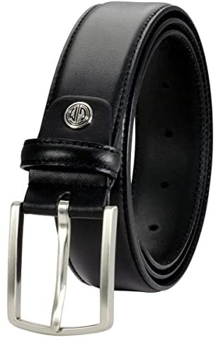 LINDENMANN Anzug-Ledergürtel Herren, Anzug-Gürtel Herren 35 mm breit, Gürtel Anzug Herren, Vollrindleder schwarz