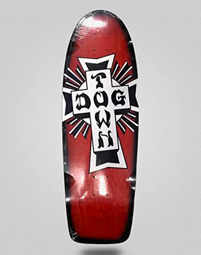 Dogtown Monopatin Skateboard Deck Cross Logo 70s Classic Deck 10x30 Black Fade Red