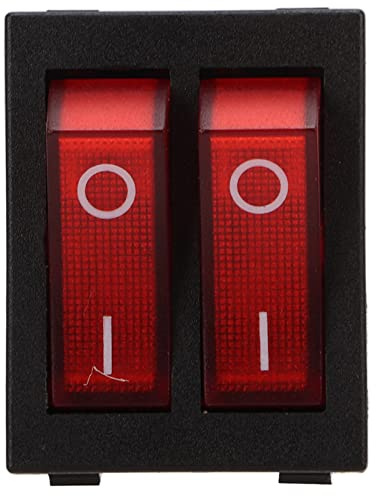 16A 125/250VAC Doppio Controllo 2 Gang Interruttore A Bilanciere Pannello LED Rosso Luce Barca ON Off Interruttore A Levetta per Veicoli Elettrodomestici Barca Marina