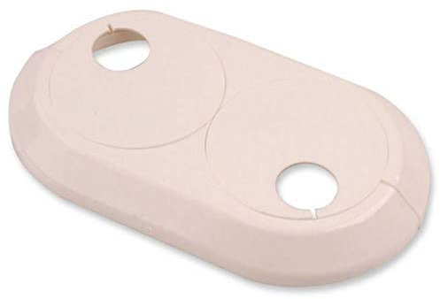Double 16mm PVC White Radiator Plastic Water Pipe Cover Collar Rose