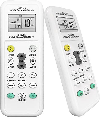 Mando a Distancia Universal Para aire Acondicionado, Mando LCD Digital A/C Frío y Cálido con Configuración de un Botón y bajo Consumo de Energía, Compatible con Todas las Marcas y Modelos.