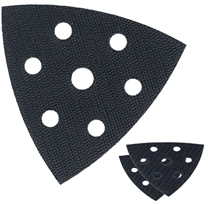 3x DFS Schutzauflage für Deltaschleifer Schleifplatte 93x93x93 mm 6-Loch [3er-SET] Klett Schutz Pad für bessere Haftung von Schleifpapier Dreieckschleifer