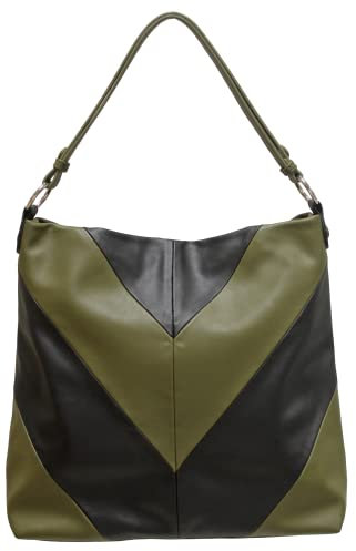 Envy Damen 941 Schultertasche, Khaki/Schwarz
