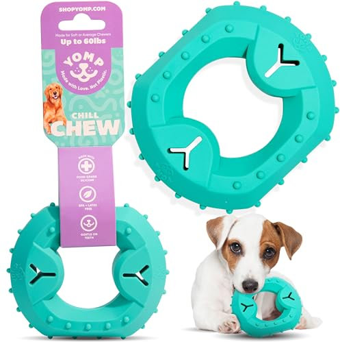 Yomp ChillChew Freezable Dog Toy – Cooling Chew Toy for Soft and Medium Chewers, Frozen Treat and Teething Toy – Made of Pet-Safe, Non-Toxic Silicone