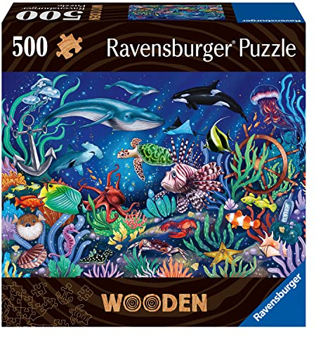 Ravensburger Wooden Jigsaw Puzzle for Adults and Kids Age 14 Years Up - Under The Sea 500 Pieces
