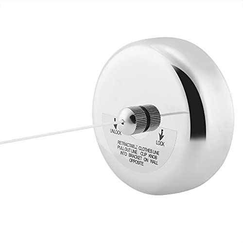 Wakects Filo Stendibiancheria Retrattile in Acciaio Inox Stendino Telescopico da Parete Stendibiancheria Estensibile a Scomparsa Fino a 2,8 m/10kg per Interni ed Esterni Senza Fori