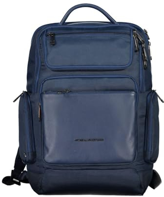 Piquadro Macbeth Zaino grande in pelle e tessuto porta PC 15.6 a due scomparti e schermatura RFID