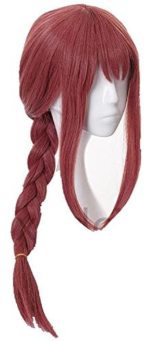 Chainsaw Man Cosplay Makima Long Braid Wig Christmas Rose Red Wig Cosplay Anime Cosplay Wigs Heat Resistant Synthetic Wigs