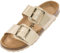 Palado Pantoletten Damen Samos EGS - bequeme Sandalen Made in Spain - Hausschuhe mit dämpfendem Kork-Fußbett - modische Sommerschuhe Beige Lack UK4,5 - EU37