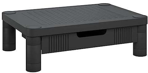 vidaXL Monitorständer Schreibtischaufsatz Bildschirmständer Monitorerhöhung Bildschirmerhöhung Bildschirm Aufsatz Höhenverstellbar Schwarz 43x30,5x13cm