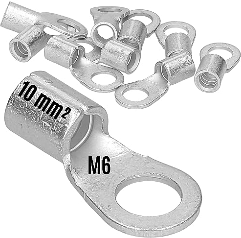 10 Stück Kalitec Q10-6 Quetschkabelschuh nach DIN 46234 10mm² M6