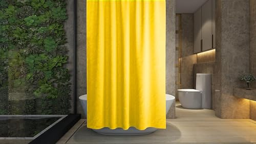 ProBytes Duschvorhang, aus PEVA, wasserabweisend, schimmelresistent, 180 x 180 cm, Schienenhaken, federleicht, ultradünn, Nassräume, Dusche, Badewanne, einfarbig, lebendige Farben (Blondgelb)