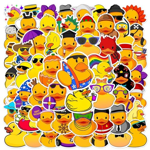 Süße Kleine Ente Aufkleber Ente Sticker Set 50 Stücke Niedlich Deko für Auto Laptop Skateboard Fahrrad Moped Motorrad Fahrrad Computer,Geeignet für Erwachsene Kinder