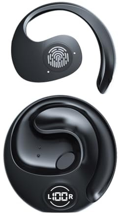 Fiorky Open Ear OWS Auriculares con micrófono Compatible con Bluetooth 5.3 Auriculares con Sonido estéreo de Graves Estuche de Carga esférico Auriculares HiFi portátiles para Correr, Entrena