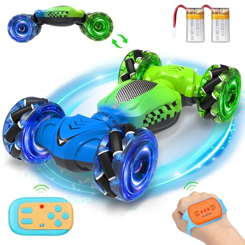 Fosgoit Ferngesteuertes Auto ab 3 Jahre, Spielzeug Auto mit Fernbedienung, 4WD RC, um 360° Drehbar, Transform Mini Drift Car mit Lichtern, 2,4 GHz Remote Control Car, Kinder