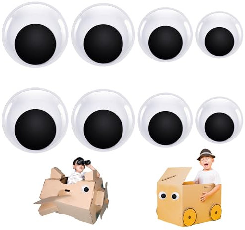 vcsjw Wackelaugen Selbstklebend Groß 8 Stück,45/50/80/100 mm Kulleraugen Selbstklebend,Wackelaugen Groß,Selbstklebende Wackelaugen,für DIY Dekorationen Scrapbooking Handwerk