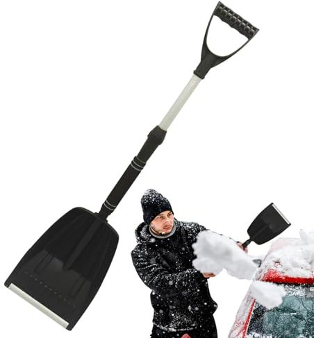 Schneeschaufel für Auffahrt, höhenverstellbare Schaufel aus Aluminiumlegierung, Teleskop-Schaufel mit leichtem Gewicht, tragbare Schneeschaufel mit einziehbarem Griff, abnehmbare Schaufel für Garten,