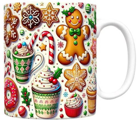 Generisch Gingerbread Mug Christmas Mugs | Gingerbread Man Coffee Mug | Gingerbread Man Home Decor Ceramic Mug Espresso Cups Christmas Decoration