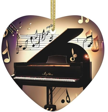 Music Note Piano Christmas Ornaments For Xmas Tree Decorations With Gold Rope For Party Decoration Hanging