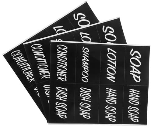 VILLCASE 3er-pack Selbstklebende Shampoo-spender-etiketten Öl Weiß