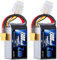 Zeee 4S Lipo 14.8V 120C 1300mAh Batería RC con Conector XT60 para Drones de Carreras FPV, cuadricópteros, helicópteros, Aviones, Barcos RC, Coches RC y Modelos RC (2 Unidades)