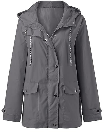 Veste Femme Grande Taille Imperméable de Pluie Zippé Légère Outdoor Manteau Coupe-Vent Softshell Et Déperlante Grande Taille Fonctionnelle Parka Blousons D'extérieur Camping Randonnée