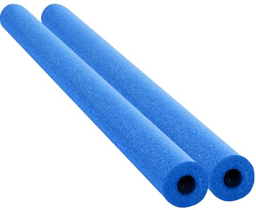 Chochkees Floating Pool Noodles Foam Tube 2-Pack, Thick Hollow Noodles for Floating in The Swimming Pool, 52 Inches Long (Blue)