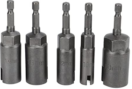 Klatata 5 pezzi 1 4 pollici set dado ala ad ala alimentazione esagonale 4 mm a 18 mm Chiave di manica a trapano a footine per trapani elettrici