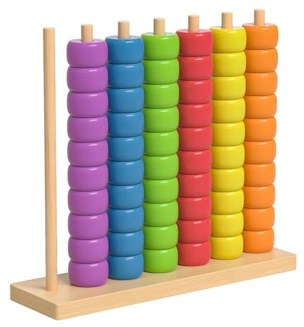 Pegciuho Farbsortier Und Stapelspielzeug Aus [Material], Stapelbare Perlen Aus [Material], Koordinations Und Zählspiel, Spielzeug, L