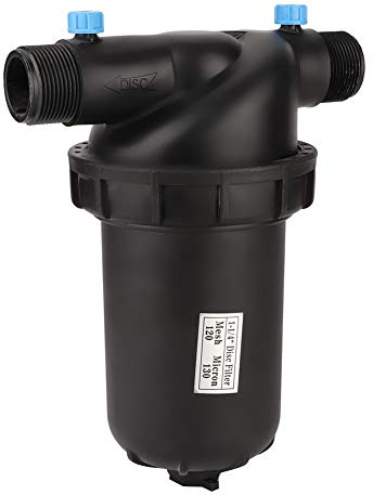 PxQuerantic Filtro a Disco con Filetto Maschio da 1/4 G1, 120 Maglie, Filtro per irrigazione a Goccia, Filtro a T Rimovibile con Copertura a sciacquo per la filtrazione dell’Acqua in
