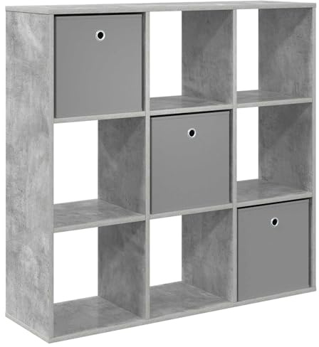 HETFTJN Sideboard in Betonoptik Grau, Kommode mit 3 Schubladen, Moderner Schrank für Wohnzimmer und Flur, Stabiles Möbelstück aus Holzwerkstoff, 102 x 31 x 99,5 cm