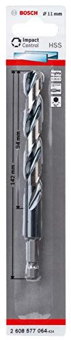Bosch Professional Impact Control HSS Twist Drill Bit (for metal, 11 x 94 x 142 mm, accessories for impact drills)