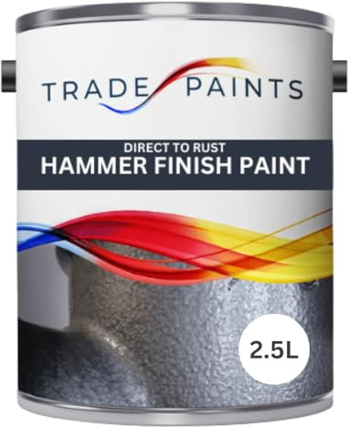 Hammer Finish Direct To Rust Metal Paint Hammerite Equivalent (2.5 Litre, Silver)