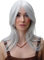 WIG ME UP 3240-001 Damenperücke Perücke mittellang glatt weiß grau Cosplay 45cm