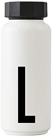 Design Letters Bouteille Isotherme| Gourde Isotherme 500ml Bouteille d'eau Isotherme sans BPA | Inox Reutilisable Chaud de 12 hrs Froid Jusqu’à 24 hrs | Gourde Sport pour Enfant, femme, Voyage - Blanc