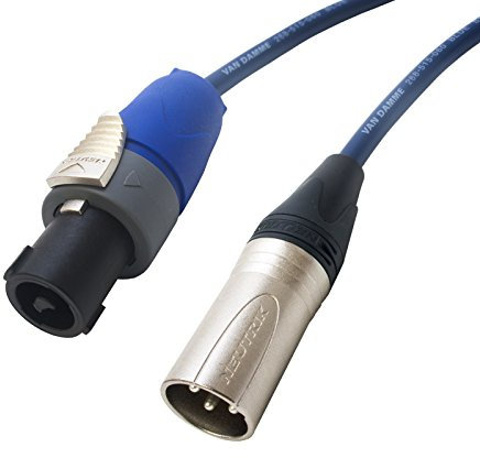 Speakon to Male XLR Loud Speaker Cable. 2 Pole Wire Neutrik Speakon connections (10m)