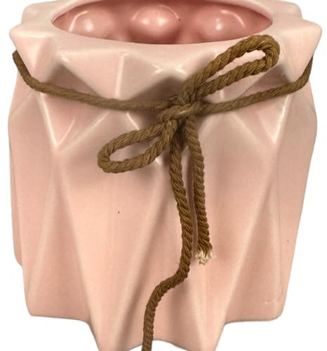 Moderne Pastelfarbene Keramikvase, Tischvase Vase, Geometrisch Origami Design, Keramik (Rosa 8,5 cm Hoch)