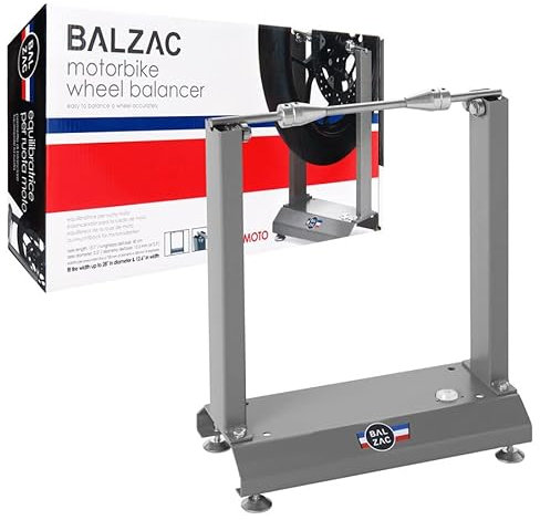 BALZAC Cavalletto Equilibratore Ruota Moto, Equilibratrice Manuale Universale per Bilanciatura Pneumatici, Struttura in Acciaio, per Ruote Fino a 720mm di Diametro