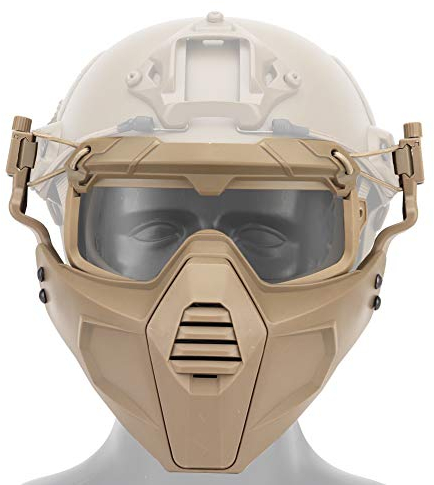 Fast Helm Schutzbrille Brille mit Abnehmbarer Gesichtsmaske Passend für Airsoft Paintball Halloween Party