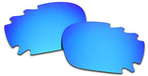 SOODASE Pour Oakley Racing Jacket Vented Asian Fit Des lunettes de soleil Bleu Verres de remplacement polarisés