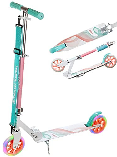 RAVEN Scooter Roller Tretroller Kickscooter für Kinder |klappbar | höhenverstellbar | Tragegurt (Alice ohne Handbremse, 145mm)