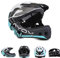 Byox, Kinder Vollgesichts-Helm LW-103, Größe M (52-56cm), 14 Löcher, PC-Schale, Farbe:schwarz