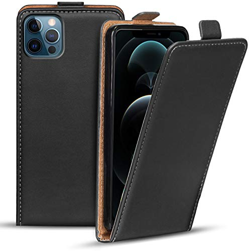 Verco Flip Case pour iPhone 12 Coque, iPhone 12 Pro Housse en PU Cuir avec Magnetique Cover pour Apple iPhone 12/12 Pro Etui 6.1 Pouce, Noir