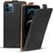 Verco Flip Cover für iPhone 12 Case, iPhone 12 Pro Case Flipstyle Schutzhülle für Apple iPhone 12/12 Pro Hülle [6.1 Zoll] Kunstleder Tasche vertikal klappbare Handyhülle, Schwarz