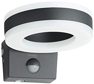 Oktaplex lighting LED Außenlampe mit Bewegungsmelder Porto 15W | Außenleuchte IP65 anthrazit | Außenbeleuchtung Haus Außen Wand Wandleuchte 3000K Warmweiß