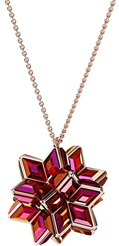 Swarovski Curiosa pendant, Geometric crystals, Pink, Rose-gold tone plated