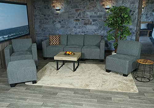 Mendler Modular Sofa-System Couch-Garnitur Lyon 3-1-1-1 - grau