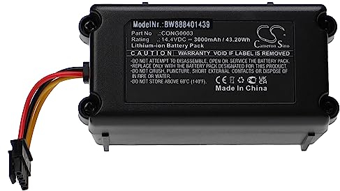 vhbw Batería Compatible con Cecotec Conga 1490, 1590, 1390, 1290 aspiradora (3000 mAh, 14,4 V, Li-Ion)